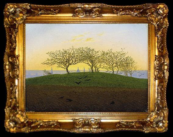 framed  Caspar David Friedrich Hill and Ploughed Field near Dresden, ta009-2